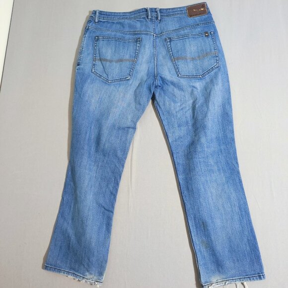 Buffalo Jeans men's size 36X30 hard washed blue Jack-X slim straight stretch - Picture 3 of 14